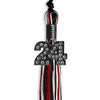 Black/Red/White Mixed Color Graduation Tassel with Black Bling Charm by Wholesale Grad Supply
