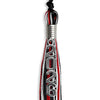 Black/Red/White Mixed Color Graduation Tassel with Silver Stacked Date Drop by Wholesale Grad Supply