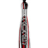 Black/Red/White Mixed Color Graduation Tassel with Silver Stacked Date Drop by Wholesale Grad Supply