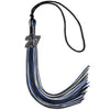 Black/Royal Blue/Silver Mixed Color Graduation Tassel with Black Bling Charm by Wholesale Grad Supply