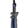 Black/Royal Blue/Silver Mixed Color Graduation Tassel with Black Bling Charm by Wholesale Grad Supply