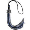Black/Royal Blue/Silver Mixed Color Graduation Tassel with Black Bling Charm by Wholesale Grad Supply
