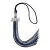 Black/Royal Blue/Silver Mixed Color Graduation Tassel with Silver Bling Charm by Wholesale Grad Supply