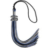 Black/Royal Blue/Silver Mixed Color Graduation Tassel with Silver Bling Charm by Wholesale Grad Supply