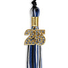 Black/Royal Blue/White Mixed Color Graduation Tassel with Gold Bling Charm by Wholesale Grad Supply