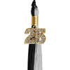 Black/Silver Graduation Tassel with Gold Bling Charm by Wholesale Grad Supply