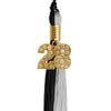 Black/Silver Graduation Tassel with Gold Bling Charm by Wholesale Grad Supply
