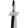 Black/Silver Graduation Tassel with Silver Bling Charm by Wholesale Grad Supply