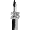 Black/Silver Graduation Tassel with Silver Bling Charm by Wholesale Grad Supply
