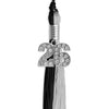 Black/Silver Graduation Tassel with Silver Bling Charm by Wholesale Grad Supply