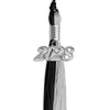 Black/Silver Graduation Tassel with Silver Bling Charm by Wholesale Grad Supply