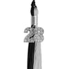 Black/Silver Graduation Tassel with Silver Bling Charm by Wholesale Grad Supply