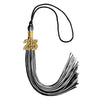 Black/Silver Mixed Color Graduation Tassel with Gold Bling Charm by Wholesale Grad Supply