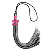 Black/Silver Mixed Color Graduation Tassel with Pink Bling Charm by Wholesale Grad Supply