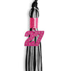 Black/Silver Mixed Color Graduation Tassel with Pink Bling Charm by Wholesale Grad Supply