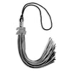 Black/Silver Mixed Color Graduation Tassel with Silver Bling Charm by Wholesale Grad Supply