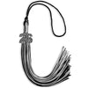 Black/Silver Mixed Color Graduation Tassel with Silver Bling Charm by Wholesale Grad Supply