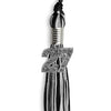 Black/Silver Mixed Color Graduation Tassel with Silver Bling Charm by Wholesale Grad Supply