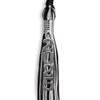 Black/Silver Mixed Color Graduation Tassel with Stacked Silver Date Drop by Wholesale Grad Supply