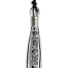 Black/Silver/White Mixed Color Graduation Tassel with Silver Stacked Date Drop by Wholesale Grad Supply