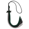 Black/Teal/Grey Graduation Tassel with Black Bling Charm by Wholesale Grad Supply