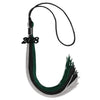 Black/Teal/Grey Graduation Tassel with Black Bling Charm by Wholesale Grad Supply