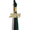 Black/Teal/Grey Graduation Tassel with Gold Bling Charm by Wholesale Grad Supply