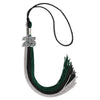 Black/Teal/Grey Graduation Tassel with Silver Bling Charm by Wholesale Grad Supply