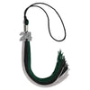 Black/Teal/Grey Graduation Tassel with Silver Bling Charm by Wholesale Grad Supply