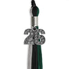 Black/Teal/Grey Graduation Tassel with Silver Bling Charm by Wholesale Grad Supply