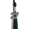 Black/Teal/Grey Graduation Tassel with Silver Bling Charm by Wholesale Grad Supply