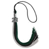 Black/Teal/Grey Graduation Tassel with Silver Bling Charm by Wholesale Grad Supply