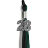 Black/Teal/Grey Graduation Tassel with Silver Bling Charm by Wholesale Grad Supply