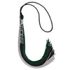 Black/Teal/Grey Graduation Tassel with Silver Stacked Date Drop by Wholesale Grad Supply