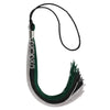 Black/Teal/Grey Graduation Tassel with Silver Stacked Date Drop by Wholesale Grad Supply