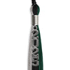 Black/Teal/Grey Graduation Tassel with Silver Stacked Date Drop by Wholesale Grad Supply
