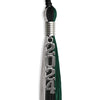 Black/Teal/Grey Graduation Tassel with Silver Stacked Date Drop by Wholesale Grad Supply