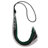 Black/Teal/Grey Graduation Tassel with Silver Stacked Date Drop by Wholesale Grad Supply