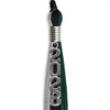 Black/Teal/Grey Graduation Tassel with Silver Stacked Date Drop by Wholesale Grad Supply