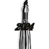 Black/White Mixed Color Graduation Tassel with Black Bling Charm by Wholesale Grad Supply
