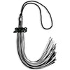 Black/White Mixed Color Graduation Tassel with Black Bling Charm by Wholesale Grad Supply