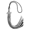 Black/White Mixed Color Graduation Tassel with Silver Bling Charm by Wholesale Grad Supply