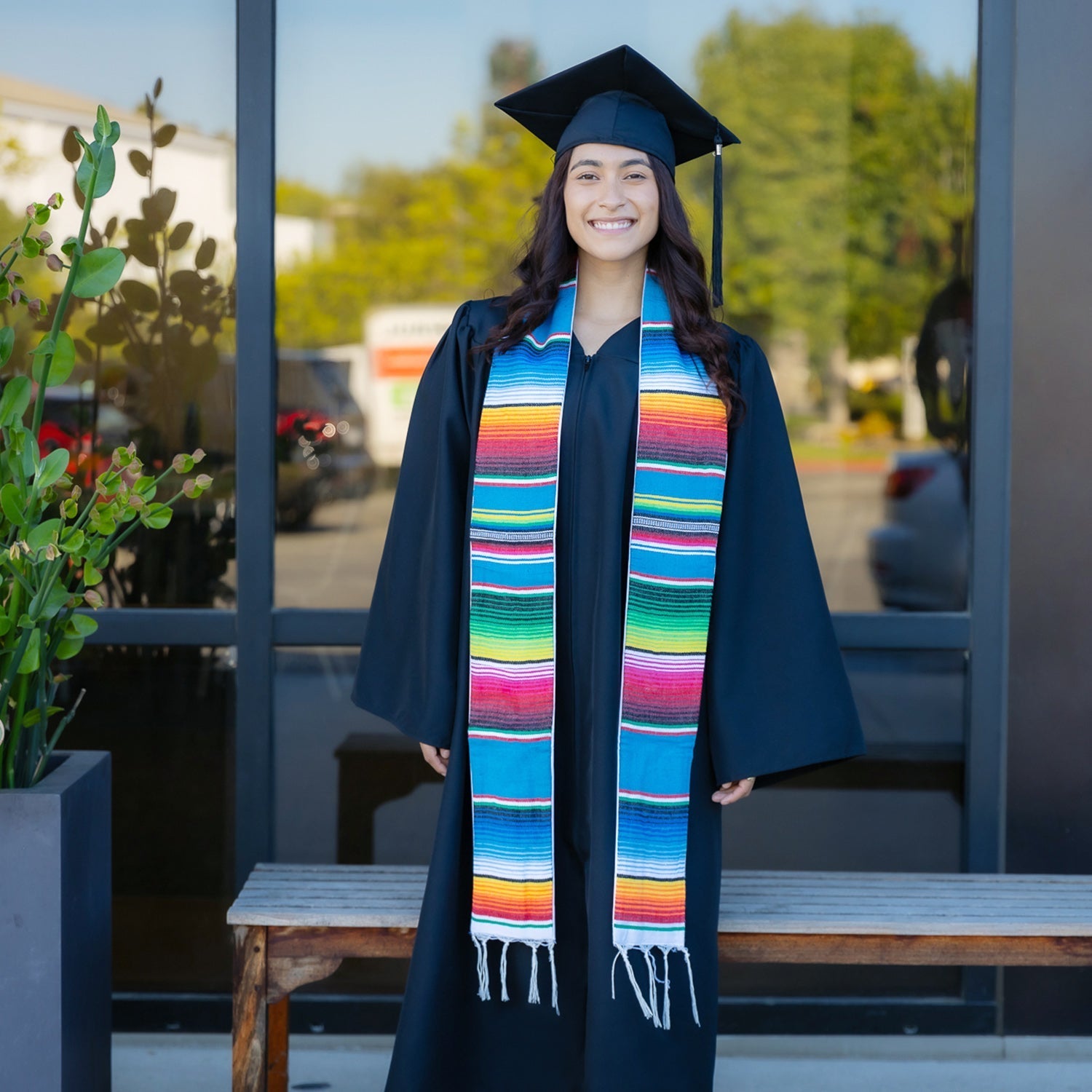 Blue Mexican Hispanic Serape Graduation Stole by Wholesale Grad Supply