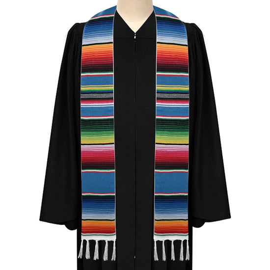 Blue Mexican Hispanic Serape Graduation Stole by Wholesale Grad Supply
