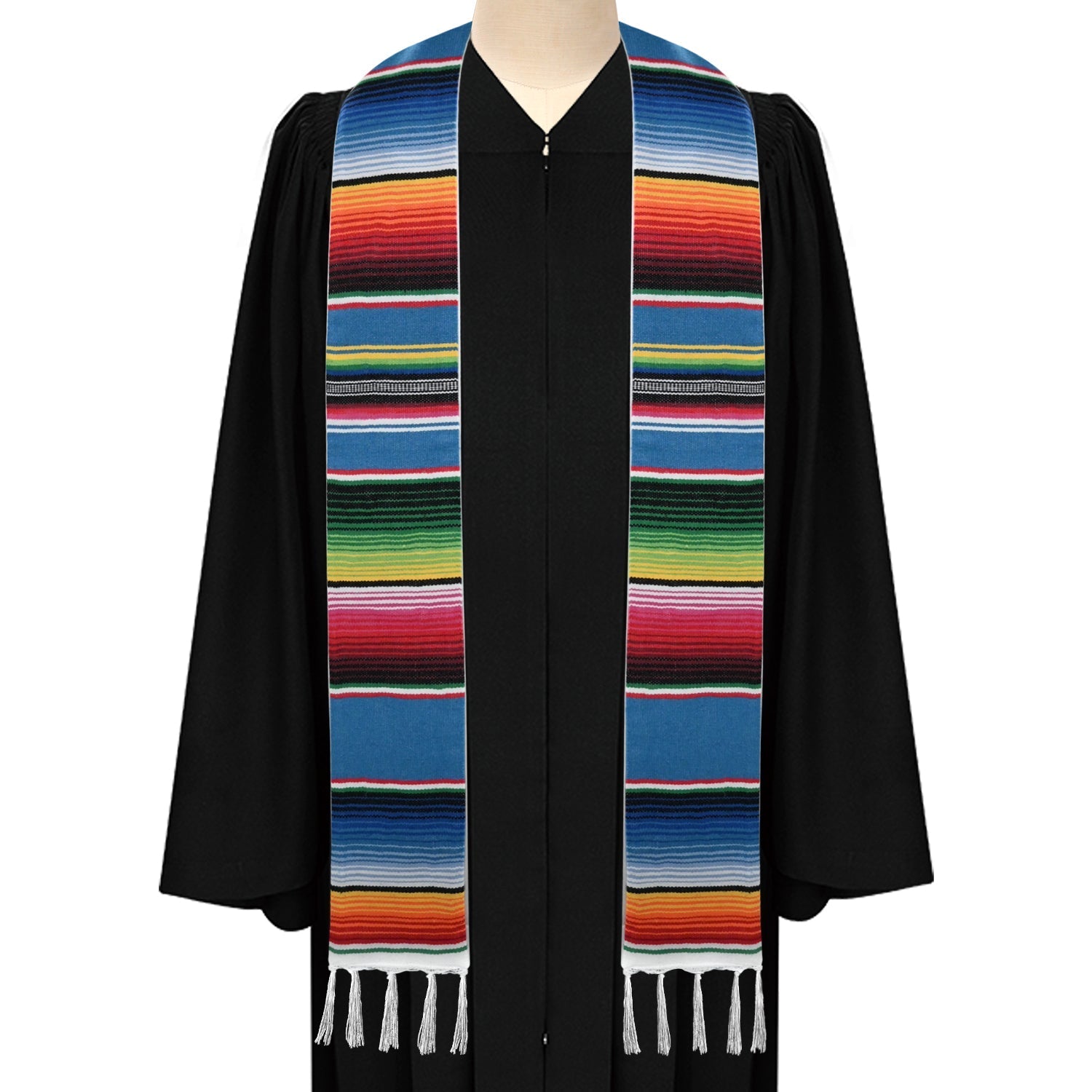 Blue Mexican Hispanic Serape Graduation Stole by Wholesale Grad Supply