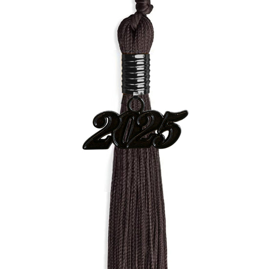 Brown Graduation Tassel with Black Bling Charm by Wholesale Grad Supply