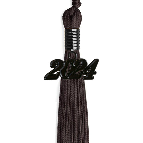 Brown Graduation Tassel with Black Bling Charm by Wholesale Grad Supply
