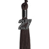 Brown Graduation Tassel with Black Bling Charm by Wholesale Grad Supply