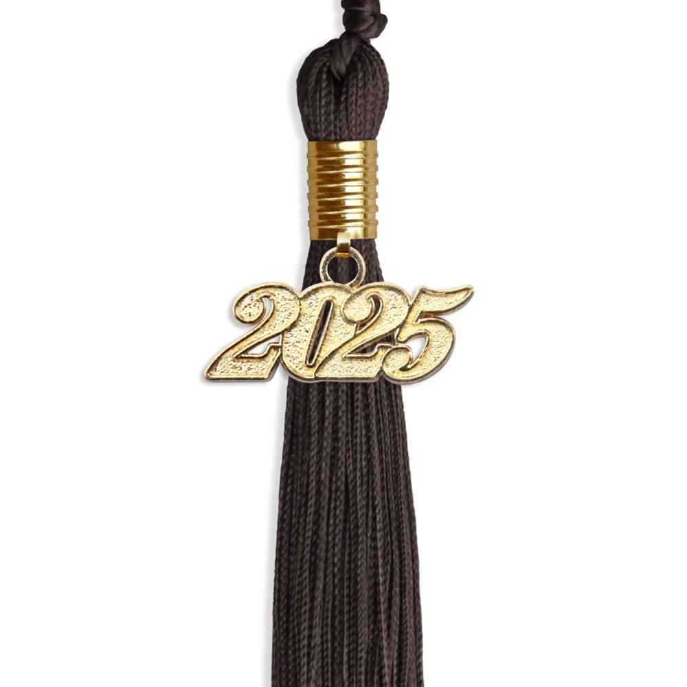 Brown Graduation Tassel with Gold Bling Charm by Wholesale Grad Supply