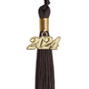 Brown Graduation Tassel with Gold Bling Charm by Wholesale Grad Supply